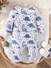 Cute Cartoon Print Long Sleeve Baby Bodysuit