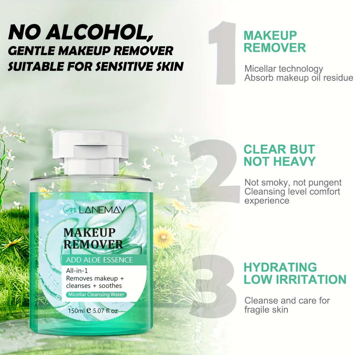 Hydrating Makeup Remover for Sensitive Skin - Aloe & Purslane Extract