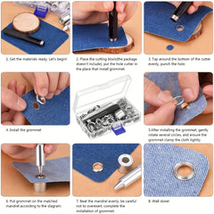 100 Sets Grommet Tool Kit with Storage Case 1 2 Inch Eyelets for Fabric