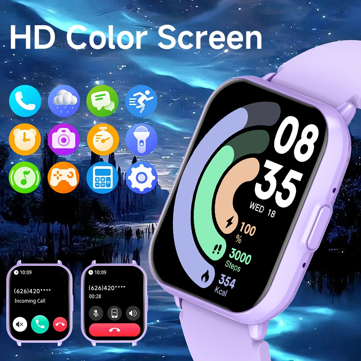 Unisex Smartwatch 1.83 Inch Display 1ATM 100+ Sports Modes