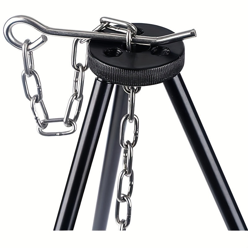 Adjustable Camping Tripod with Chain and Storage Bag for Outdoor Cooking