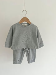 Baby Girl Animal Print Outfit Long Sleeve Pullover Top & Pants Suit