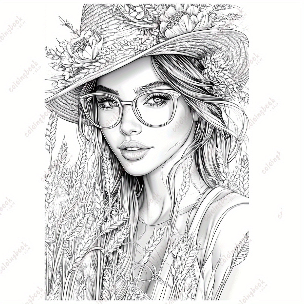 HQY Sunshine Woman Painting Coloring Book for Adults