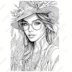 HQY Sunshine Woman Painting Coloring Book for Adults