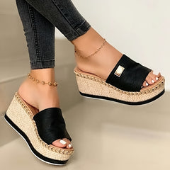 Women's Platform Espadrilles Wedge Slippers Lightweight Slides