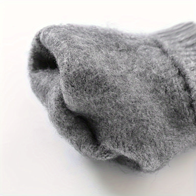 Winter Thickened Warm Plush Gloves Touch Screen Knitted Gloves