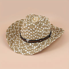 Braided Cow Head Strap Sun Hat Cowboy Style Sun Hat