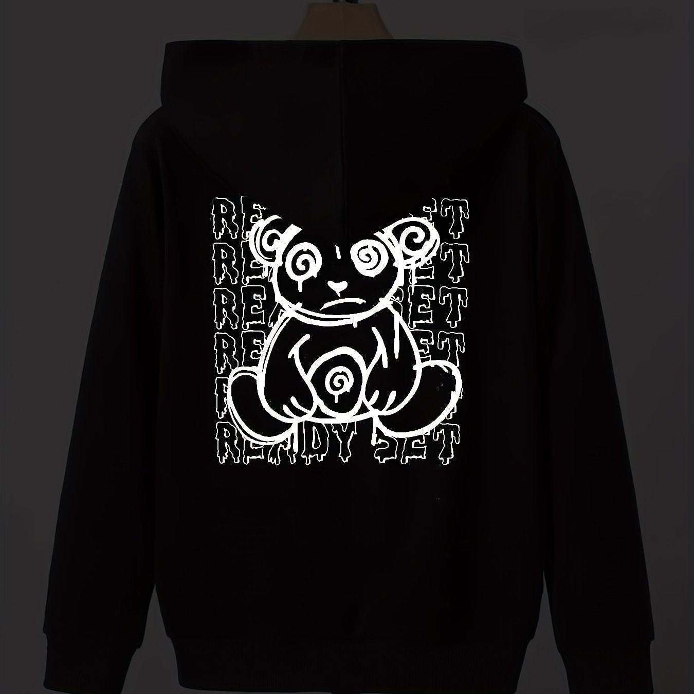 Bear & Letter Print Boys Pullover Sweatshirt Long Sleeve Crew Neck Tops Kids