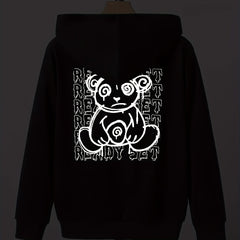 Bear & Letter Print Boys Pullover Sweatshirt Long Sleeve Crew Neck Tops Kids