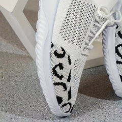 Leopard Print Sneakers Breathable Low Top Sports Shoes Lightweight Running Shoes