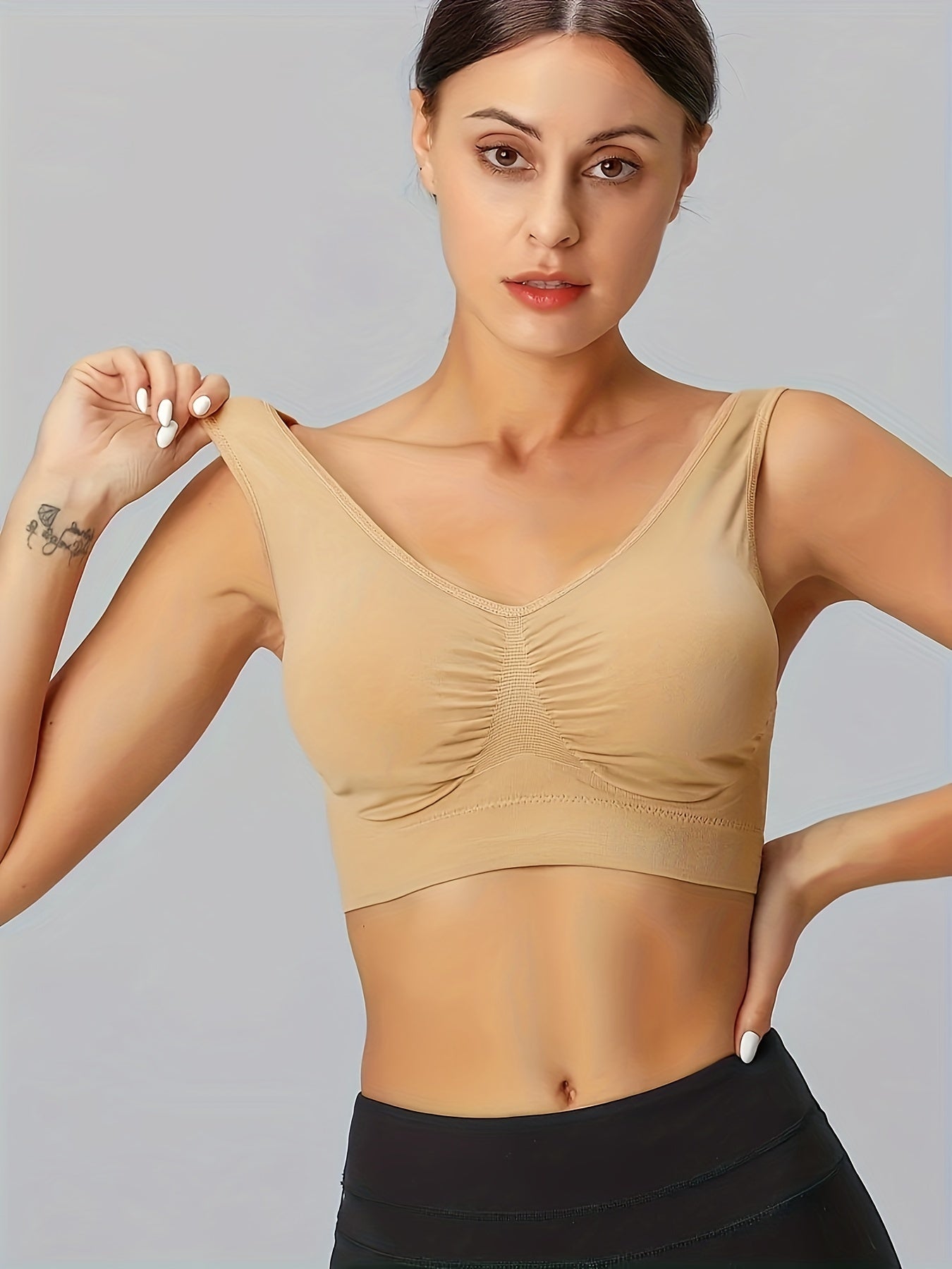 Women's XL Steel Ring Sports Bra Seamless Yoga Activewear