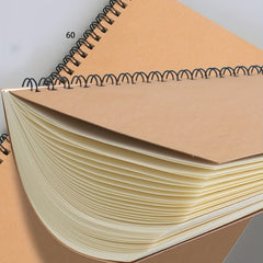 Set of 4 A5 Notebooks with Khaki Hard Cover, 120 Pages