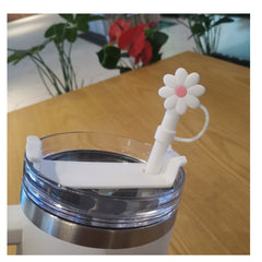 2 Sets Reusable Straws & Covers Combo, 2 Silicone Straws & Plugs Cup Accessories