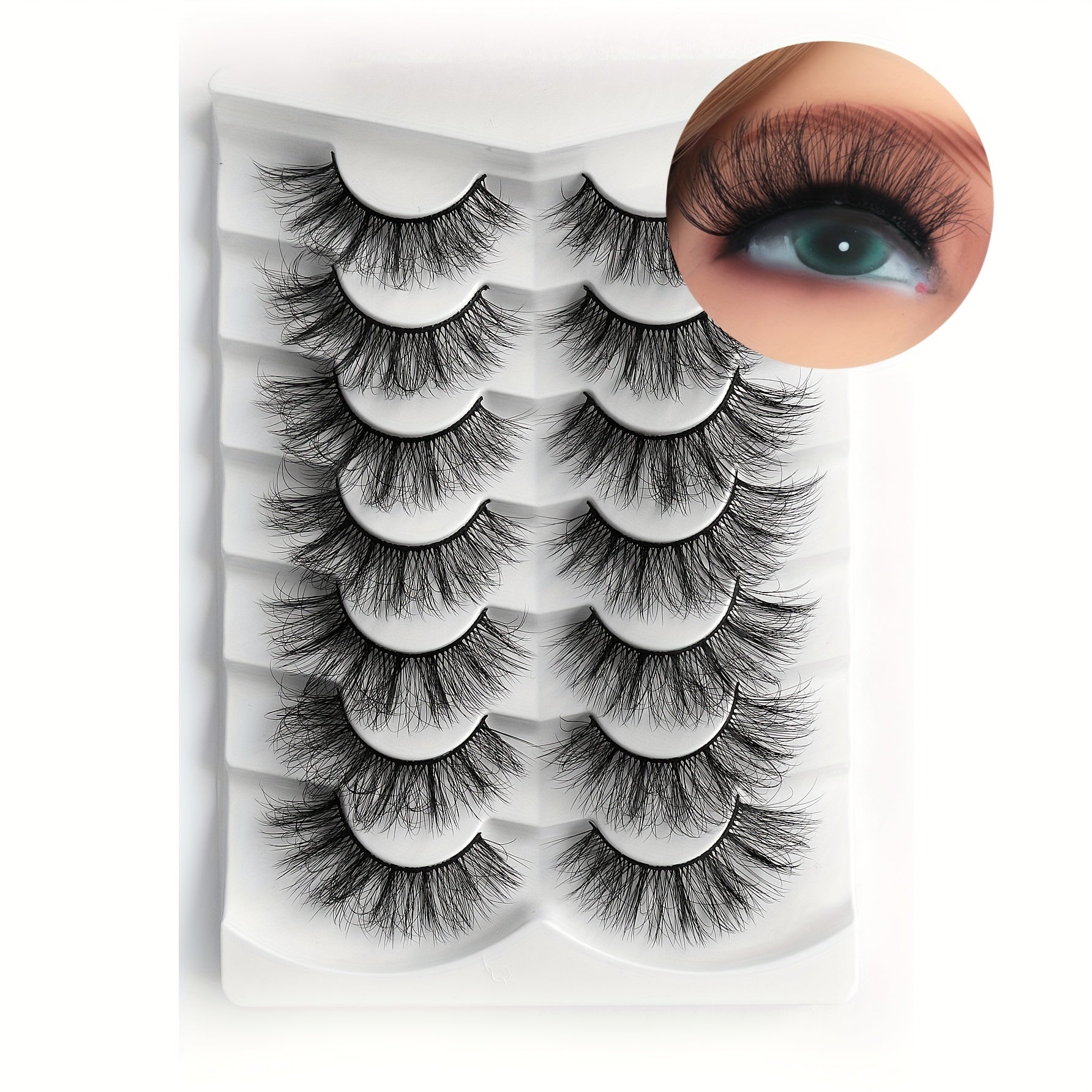 7 Pairs Full Strip Lashes Cluster Like Lashes 17mm Wispy False Eyelashes