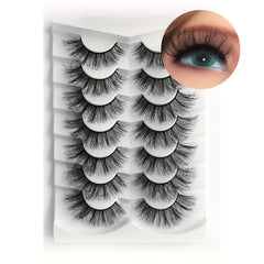 7 Pairs Full Strip Lashes Cluster Like Lashes 17mm Wispy False Eyelashes
