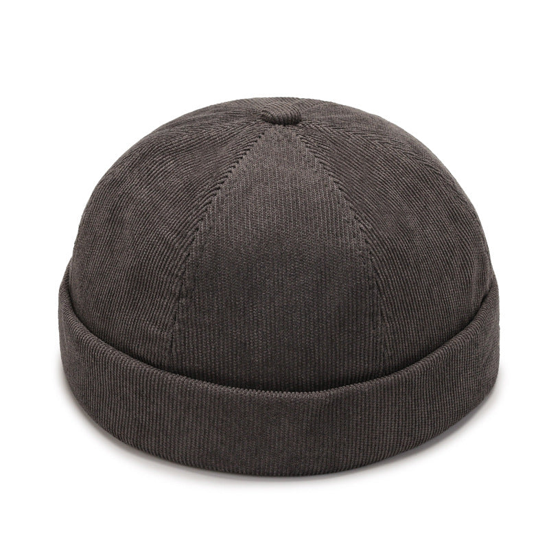 Corduroy Solid Mens Beanie Hat
