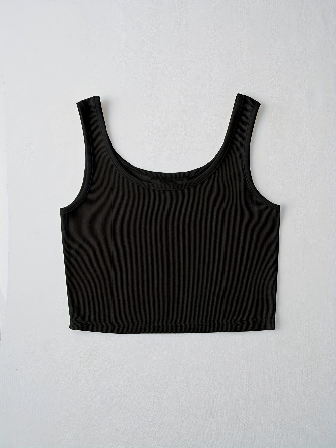 Rib Knit Crop Top Stretchy Tank