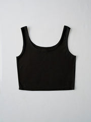 Rib Knit Crop Top Stretchy Tank