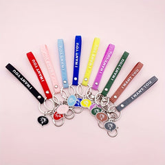 Soft PVC Geometric Cut Leather Rope Keychain For Men
