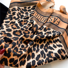 Leopard Print Shawl Large Square Scarf Outdoor Windproof Headwrap