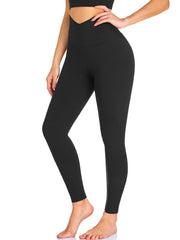 V Cross Waist Sports Leggings Seamless Tummy Control Yoga Pants