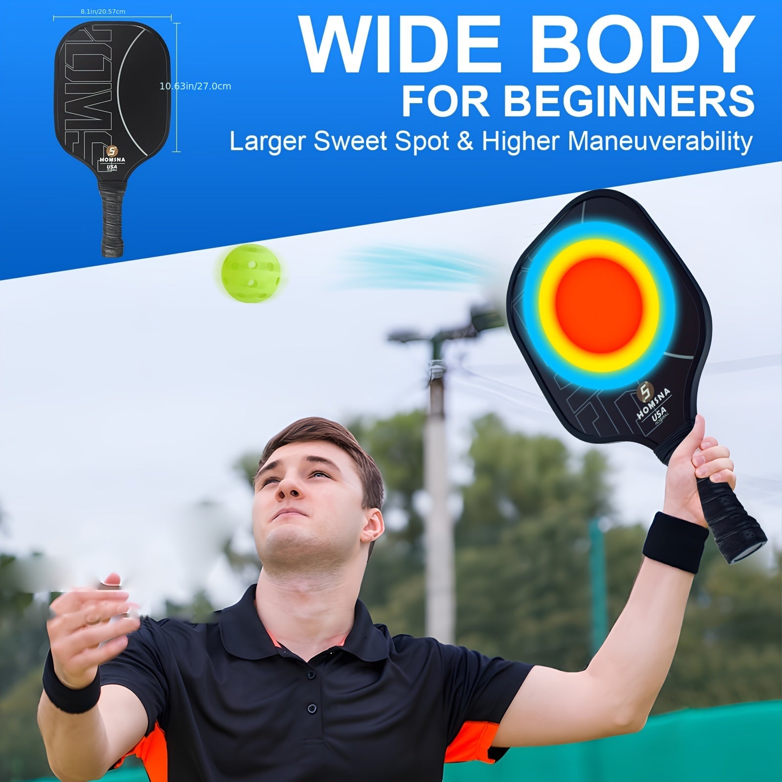 Pickleball Rackets Set 2 Rackets And 4 Balls With Bag And Headband