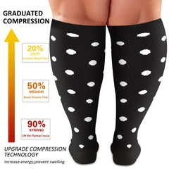 3 Pairs Plus Size Knee High Copper Compression Socks for Adult Sports
