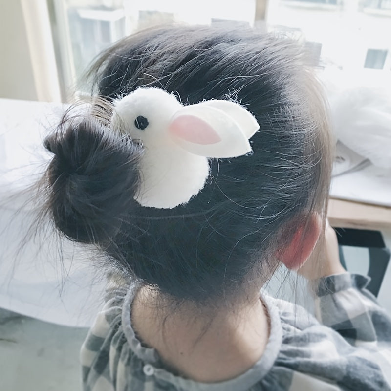 3 Piece Plush Rabbit Hair Accessory Set for Girls