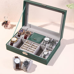 Dark Green Dust-proof Watch and Jewelry Storage Box
