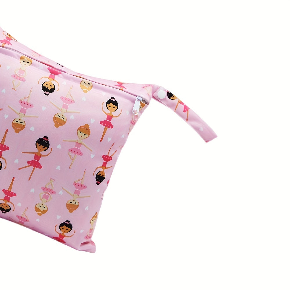 Girl Print Diaper Bag with Zipper Closure