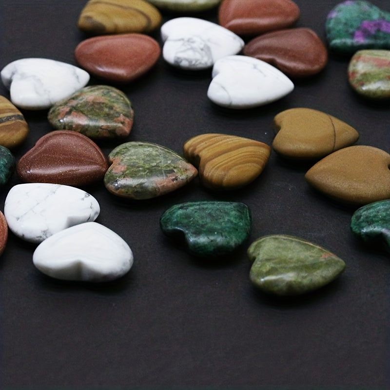 5pcs Natural Crystal Love Heart Shaped Yoga Stone Healing Crystal