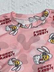 Boys Funny Rabbit Casual Outfit T shirt & Shorts Summer Clothes Sets