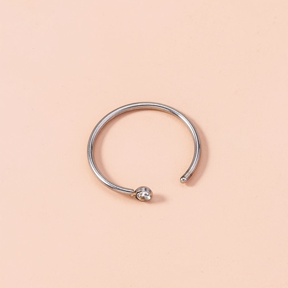 Zircon Nose Ring Stainless Steel Cartilage Body Piercing Jewelry