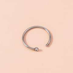 Zircon Nose Ring Stainless Steel Cartilage Body Piercing Jewelry