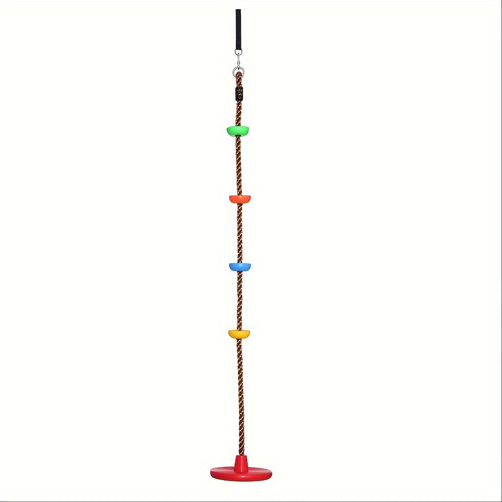 Outdoor Climbing Rope Swing with Treads Plate for Yard & Garden
