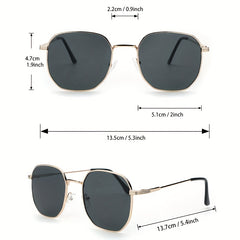 Square Metal Sunglasses UV400 Sun Shades for Beach Travel