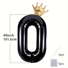 6 Cm Giant Number Crown Foil Balloon for Celebrations and Decorations
