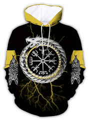 Men's Mythical Graphic Novel Hoodie Vintage Breathable Hooded Sweatshirt