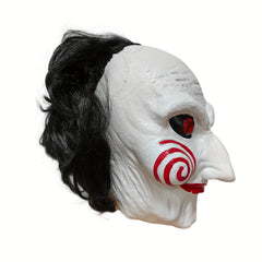 Men's Halloween Saw Mask Horror Billy Puppet Scary Clown Full Head Mask Latex