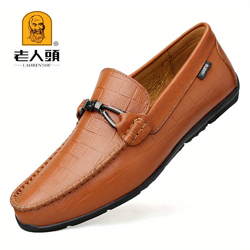 LAORENTOU Men's Leather Bit Loafer Shoes Casual Slip On Sneakers