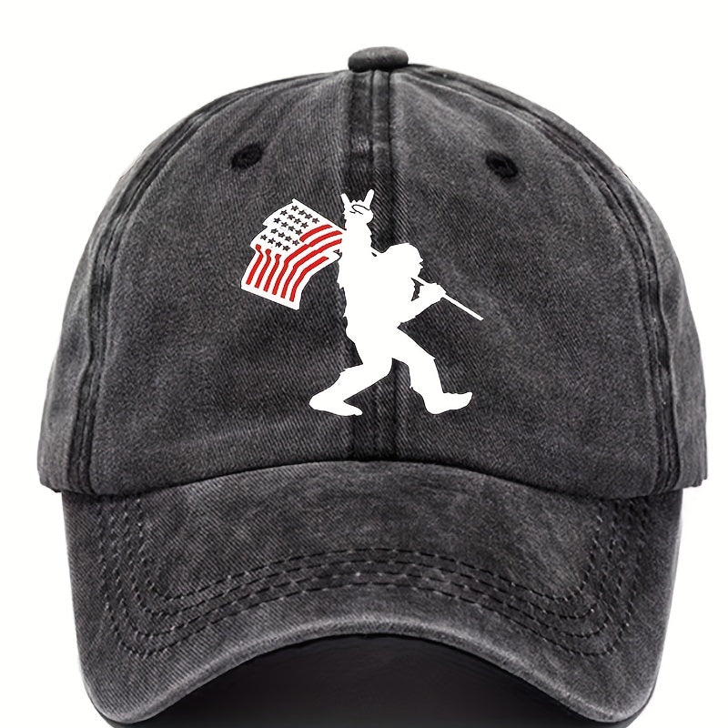 Casual Washed Cotton Baseball Cap Letter Printed Sun Protection Hat