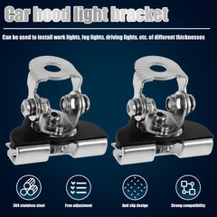 2pcs LED Light Bar Mounting Bracket Universal Adjustable Stainless Steel Holder