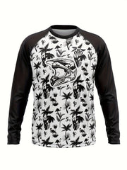 Men's Helmet Pattern Cycling Jersey Long Sleeve Shirt