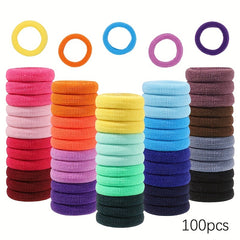 100pcs Candy Elastic Hair Ties Girls Hair Accessories Holiday Gift