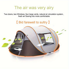 2 4 6 8 Person Pop Up Tent Waterproof Automatic Tent With 2 Doors