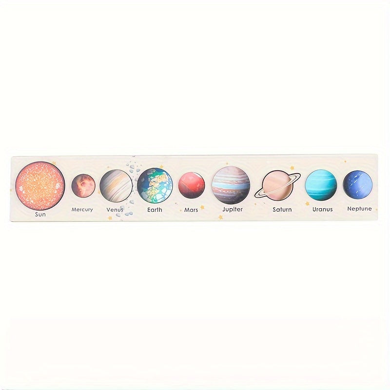 Wooden Solar System Puzzle Matching Board Educational Toy