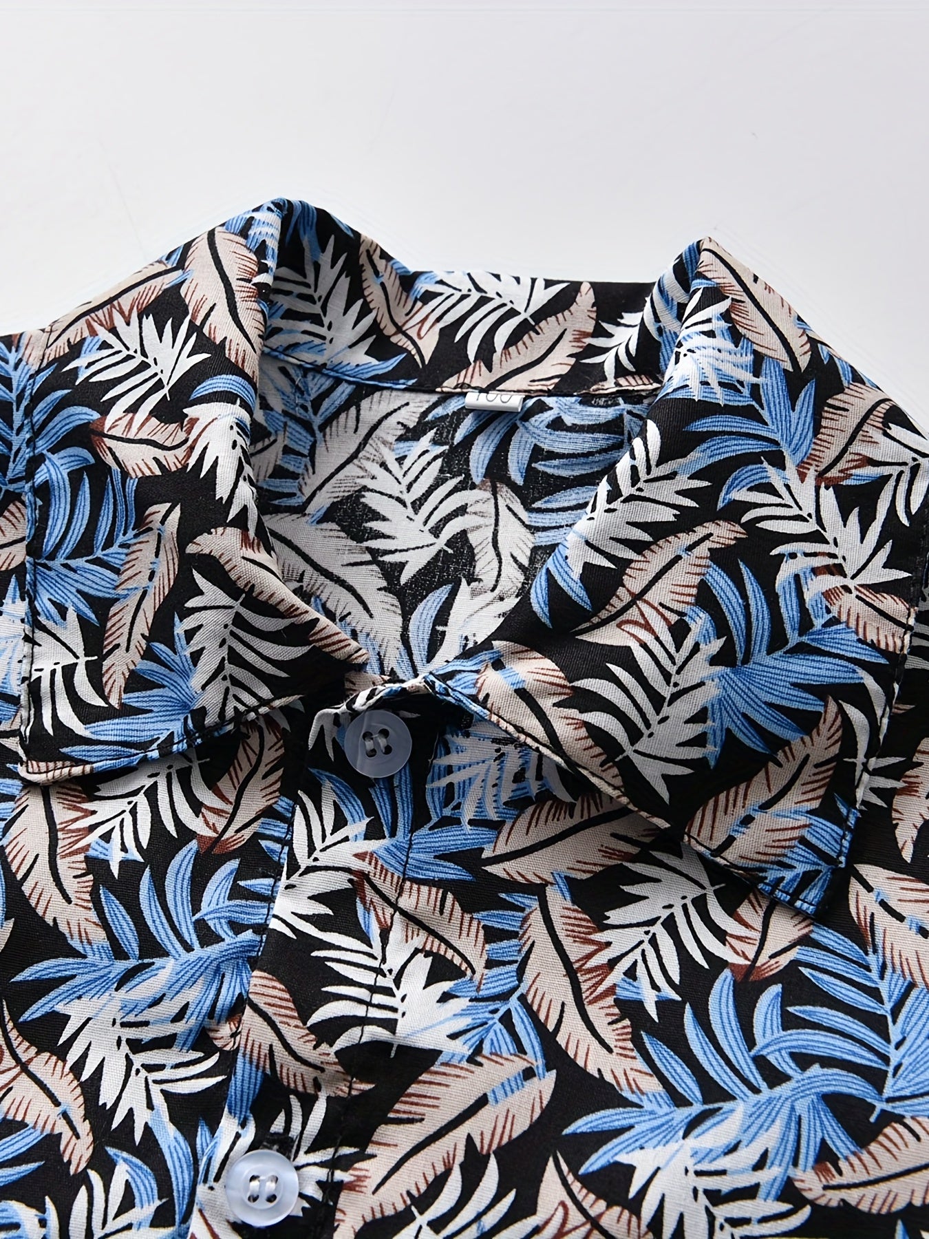 Boys Feather Print Shirt for Vacation Beach Kids Summer Clothes