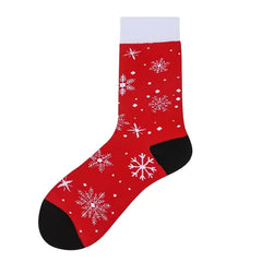 Men's Warm Cartoon Christmas Socks, Cotton, 1 Pair