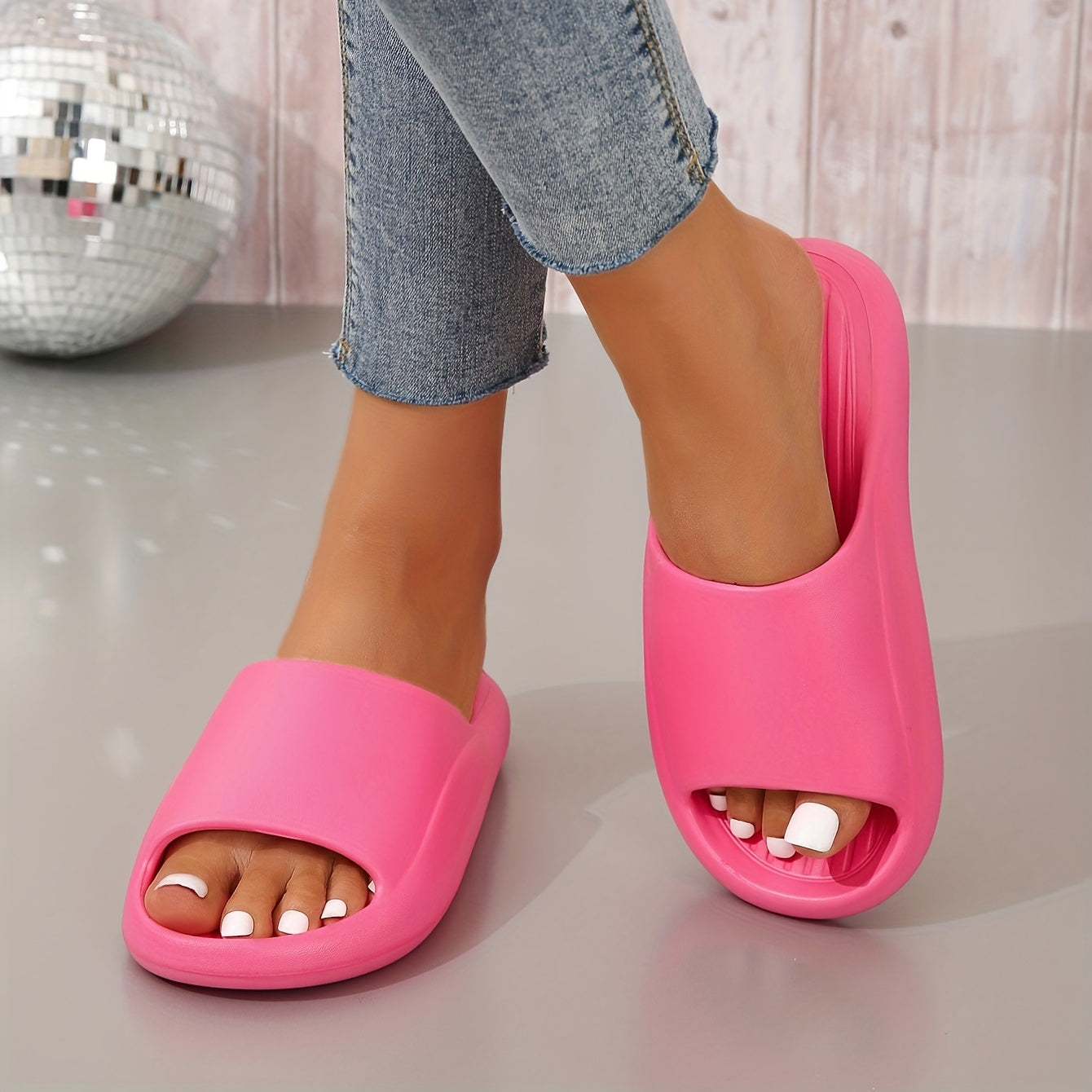 Women's Candy Platform Slides Soft Sole Pillow Slides Lightweight Slip On Shoes