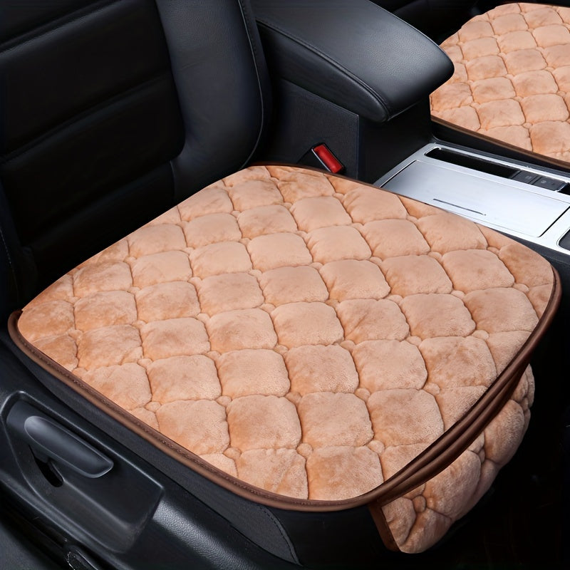 Autumn/Winter Argyle Car Cushion Short Plush Faux Leather